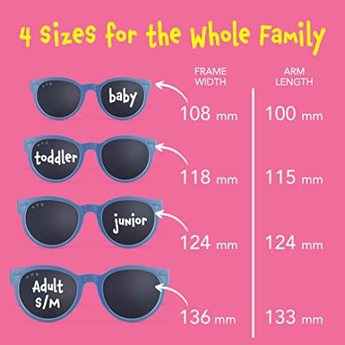 Roshambo naočale okrugle sunčane naočale - polarizirane nijanse za bebe i malu djecu s remenom za glavu i kompletom za podešavanje