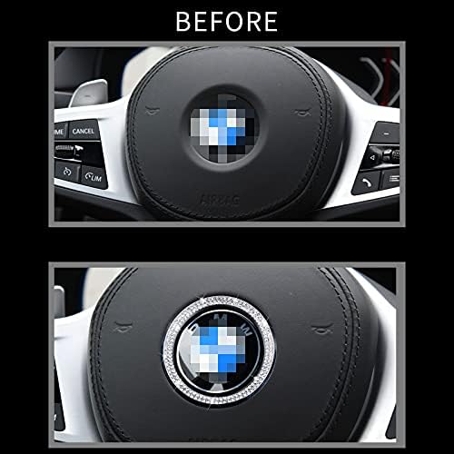 Koruipei Bling Emblem upravljača prikladan za BMW dodatke Unutarnja naljepnica naljepnica za dijamantski objekt u obliku rinestona
