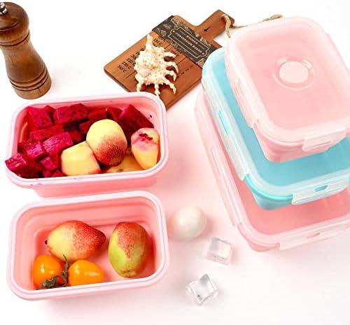 Silikonski sklopivi kutija za ručak 350ml Skladišta za pohranu hrane Bento Microwavable prijenosni prijenosni piknik Kutija