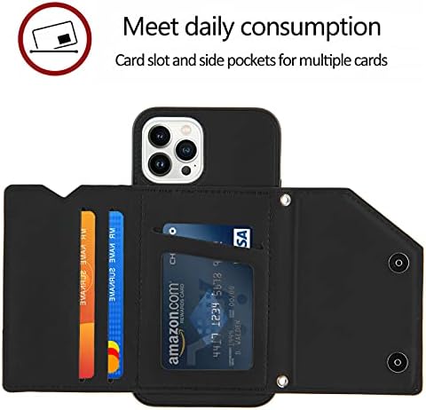 RFetomax novčanik-torbi Torbica za telefon iPhone 14 Pro Max, torbica preko ramena s remenom za žene, držač za kreditne kartice, kožna