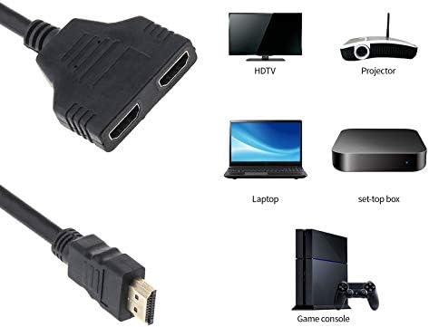 Micro trgovci 1x 1080p HDMI muški do dvostrukih hdmi kabela za razdjelnik 1 do 2 puta adapter za razdjelnik za HDTV/DVD playera PS3