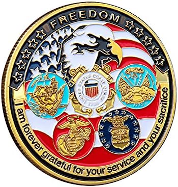 Američko more i zemljište, pet glavnih vojnih značaka Komemorativni kovani Couurients, izazov Coin Coin Badge CollectionCoin Zbirka
