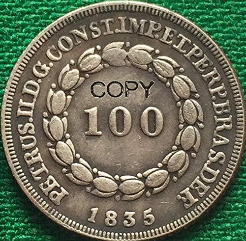 1835. Brazil 100 reis kovanica Kopija za uredski dekor kućne sobe