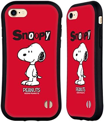 Dizajni slučaja glave Službeno licencirani kikiriki Snoopy znakovi hibridni slučaj kompatibilan s Apple iPhoneom 7/8 / SE 2020 i 2022