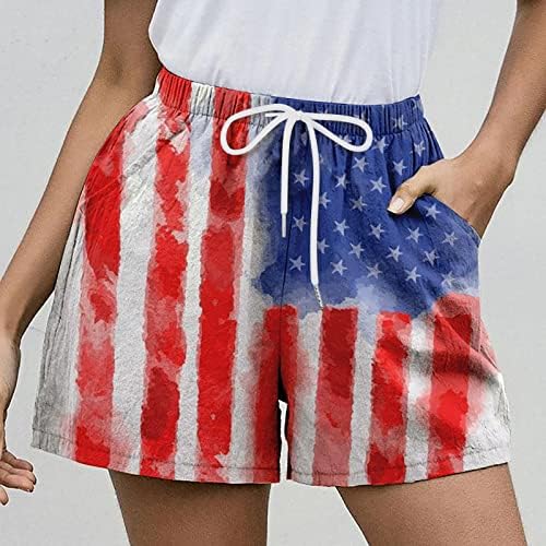 Kratke hlače za žene casual ljeto plus veličina visoki struk Gym Shorts kratke hlače američke zastave udobna vintage harajuku ulična