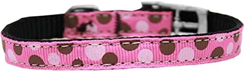Mirage Pet Products Confetti Dots najlonski ovratnik za pse s klasičnom kopčom, veličina 16, svijetlo ružičasta