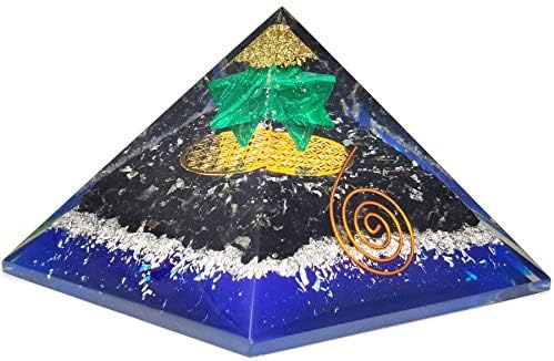 Orgonit trgovina crna turmalina orgona piramida za pozitivnu energiju - Malahit Merkaba Star Healing Crystal Pyramid - EMF zaštita