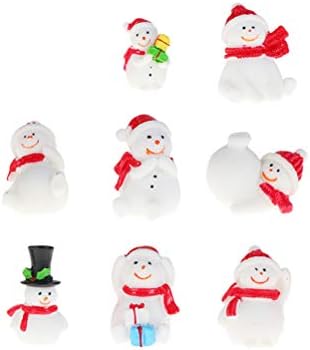 Abaodam 8pcs smola snjegović dizajn božićni ukrasi mini snjegović u pletenom šeširu zanatski vrt vrt dvorište dvorište smole ukras