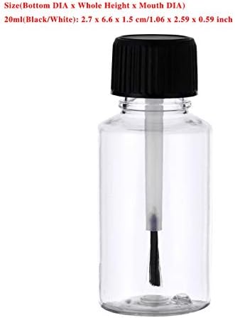 Aislor crni poklopac čist plastična punjenje praznih boca za nokte boce spremnik crni 20 ml