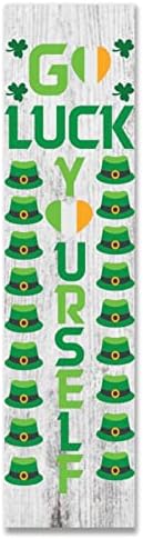 Aroggeld trijem znak sretni St.Paddys dan drveni natpis St.Patrick's Day dobrodošli znakovi irski dekor rustikalni drveni plak zidna