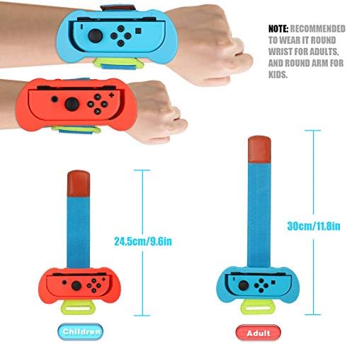 2 trake za zglobove pakiranja, podesivi elastični remen kompatibilni s Nintendo Switch Joycon Controller Game Just Dance 20223/2022/2021/2020,