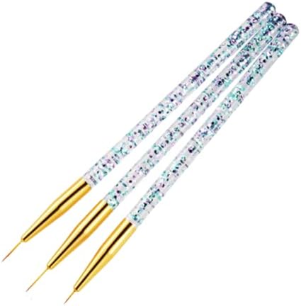 3pcs akrilni set četkica za olovke za nokte u francuskim prugama 3ND - savjeti za manikuru ultra tanka olovka za crtanje linija gel