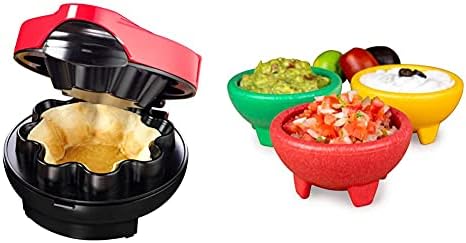 Nostalgia Taco Utorak, pečeni proizvođač zdjele s tortiljama, koristi 8 ili 10 inčnih školjki savršeno, 10-inčni, crveni i taco utorak,