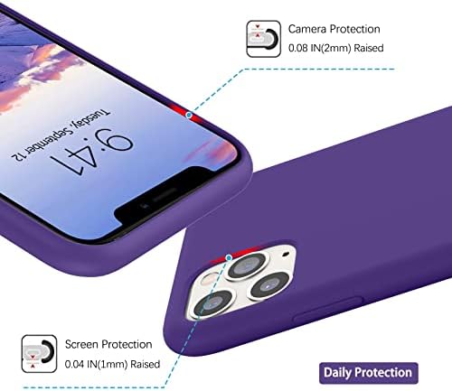 Duedue za iPhone 11 Pro Max kućište tekući silikonski meki gel guma guma Slim poklopac s platnenom oblogom od mikrovlakana jastuka