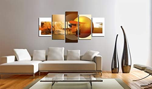 Canvas ispisuje umjetnost moderna 5 komada zidna slika Sažetak sfera Pros i nedostaci slikanje narančastih umjetničkih djela uokvirena