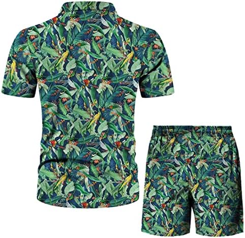 Muške havajske košulje i kratke hlače postave 2 komada Tropska odjeća za ispis cvijeća dolje dolje na plaži kratki rukavi 2pcs setovi
