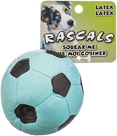 Obalni kućni ljubimci 3 igračka za pse od lateks nogometnog lopte s škrtačem, plava