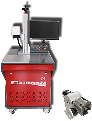 Desktop JPT vlaknasti laserski laserski stroj za lasersko označavanje 20W, 150 × 150 mm s 80 mm rotacijskom osi