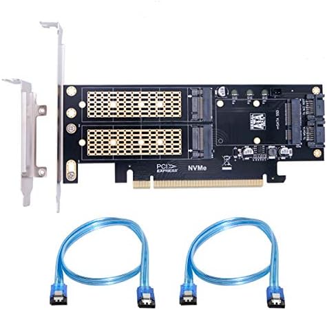 Xiwai PCI Express PCI-E 3.0 & DUAL SATA do NGFF NVME MSATA M-KEY B/M-KEY SSD ADAPTER 3IN1