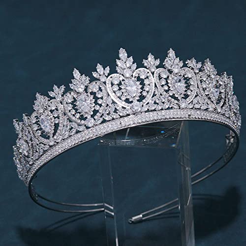 Tijare princeze FASNAHOK u obliku srca, velike srebrne krune kraljice maturalne zabave za žene, ručno izrađeni vjenčani Dodaci za mladenku,