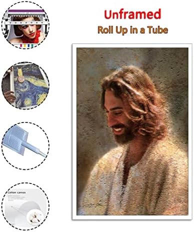 Ybs jesus Krist nasmijani plakat ukrasno slikanje platno zidna umjetnička dnevna soba plakati Spavaća soba 16x24inch