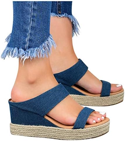 Sandale za kline za žene ženske platforme klinaste sandale espadrille proklizavanje na ljetnim dijapozitivima casual pješačke cipele