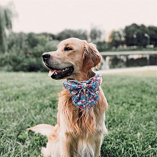 Hfdgdfk pamučni ogrlica za pse s mornarskom lukom kravate plavi cvijet kućni ljubimac Podesivi ovratnik za štene za mali srednji veliki