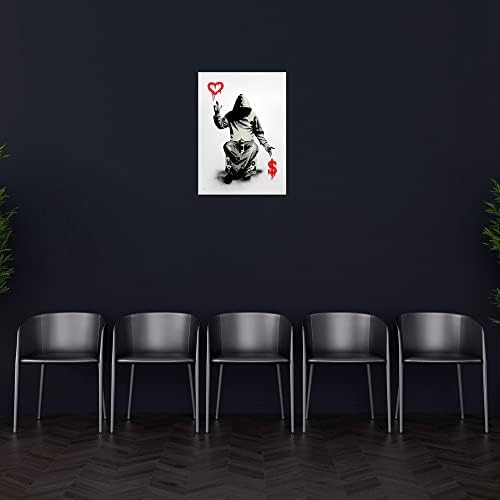 UNIYA Banksy umjetnička djela za dnevnu sobu zidne umjetničke plakate i ispis poker karte srca Ace Sažetak uokvireno platno slikanje
