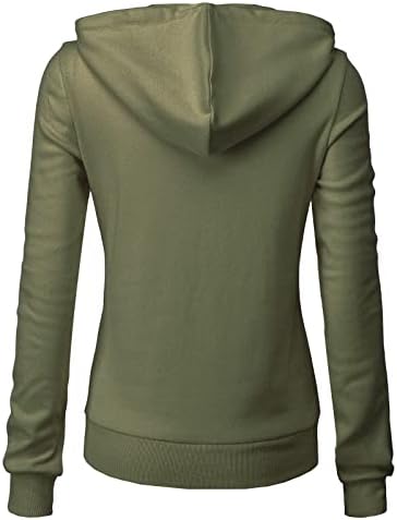 OSABASA ženska tanka fit zip up & pullover hoodie lagana kenguroo džep s dugim rukavima osnovna casual wear