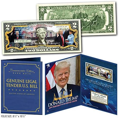 Donald Trump 45. Inauguracija 2 dolara račun u velikim 8x10 kolekcionarima zaslona