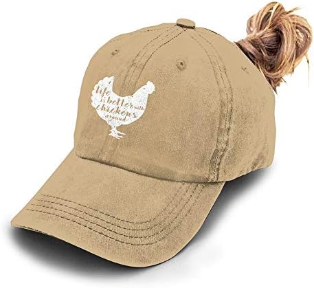 Život je bolji s kokošima oko vintage podesivog kauboja kapije kapice za kape za kape za žene darovi za žene