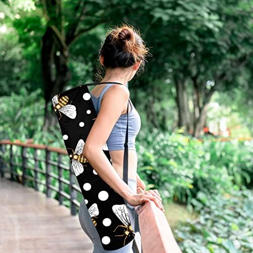 Ratgdn Yoga Mat torba, medonosne pčele i točkice Vježba nosača joge prostirke s punim zipom joga prostirke torbe s podesivim remenom