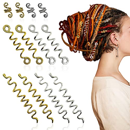 12 PCS pletenica pribora za kosu Sourceton zmija nakit za pletenice legura za dreadlock pribor spiralni pribor za dreadlock za žene