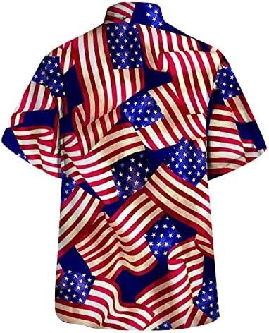 Traper košulja jakna za muškarce proljeće ljeto Zastava Dana neovisnosti Moda ležerna Zabava Plaža opuštena večernja haljina s printom