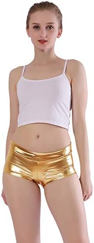 Kepblom ženske sjajne metalne rave plijene kratke hlače vruće hlače plešu dno