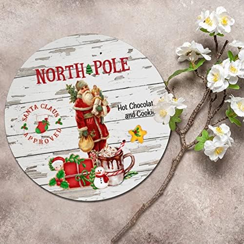 Božićni sjeverni pol Djed Mraz vintage okrugli metalni znak plak metalni metalni umjetni otisci znak Znak Rusty Pub Home Sign Retro