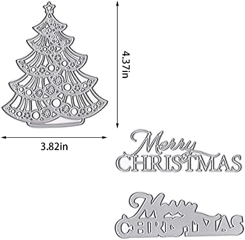 Abtols Metal MELLEST Božićni božićni rez za izradu karata, riječi die rezovi božićno drvce dies zvjezdani kalup za bilježnice i uradi