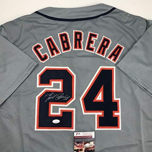 Autografirani/potpisani Miguel Cabrera Detroit Grey Baseball Jersey JSA CoA