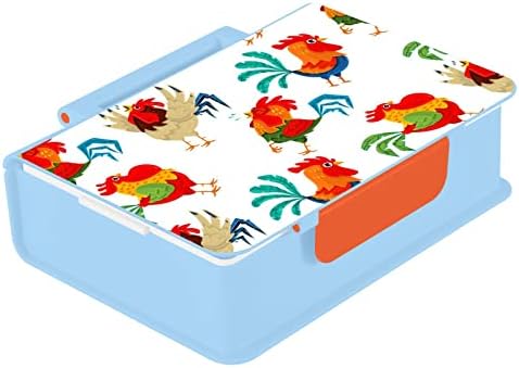 Mchiver Rooster Bento Box Box Box Box za ručak s ručicom prijenosni dječji kontejner za ručak s žlicom vilice za ručak za ručak za