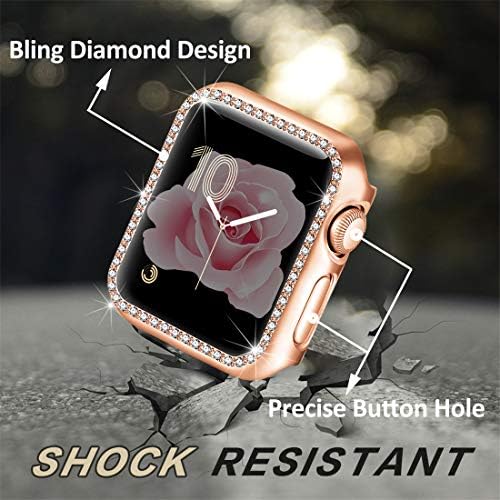 Dlando Bling narukvica kompatibilna s šarm Apple Watch Band 8, Women 38 mm 40 mm 41 mm Bling Band, metalni maštoviti remen za Iwatch