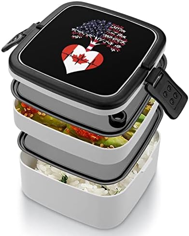 Kanada Us Root otkucaj srca tiska sve u jednoj bento kutiji za odrasle za ručak sa žlicom za školu/rad/piknik