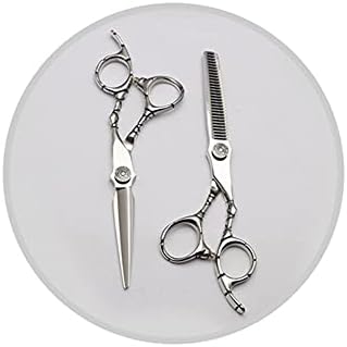 XJPB Set Skissors za rezanje kose, set škare za frizure od nehrđajućeg čelika, ručka za teksturu od bambusa, 6,0 inča, za brijač, salon,