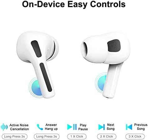 Bežični uši hibridno aktivno otkazivanje buke Bluetooth 5.3 True Bluetooth slušalice s futrolom za bežično punjenje 4 MIC CALL IPX7