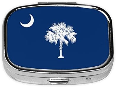 Zastava države Južna Karolina kvadratna mini kutija za tablete s pretincima za lijekove za putovanja Organizator prijenosna metalna