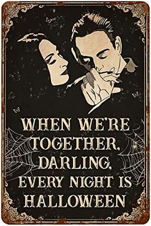 Metalni limeni znakovi obiteljski plakat muž i supruga plakat Gomez Addams Morticia Addams Novel FIN Metal Sign Plaque Bar Pub Vintage