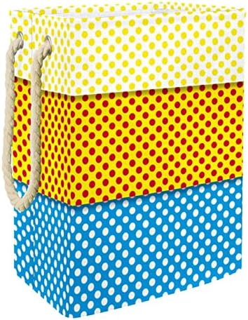 Heterogeni uzorak žute i plave točkice velika košara za rublje vodootporna sklopiva košara za odjeću organizator igračaka uređenje