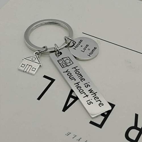 2pcs kućni privjesci za ključeve s tiskanim slovima držač privjeska za ključeve od nehrđajućeg čelika ukrasi pokloni za domaćinstvo