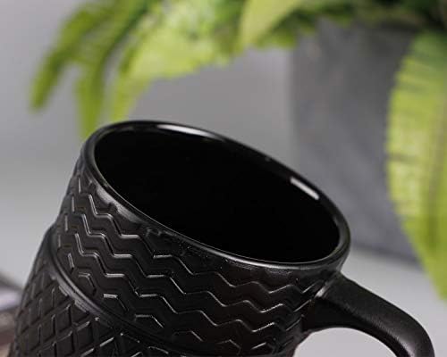 Vanenjoy 3d cool crna guma u obliku guma smrznuta keramička šalica velika čaj za čaj za kavu jedinstveni darovi ljubitelji automobila