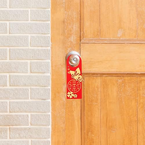 Didiseaon 6pcs dvostruka sreća na vratima na vratima kineska nova godina kvaka na vratima vjenčanje viseći znak dvostruke vješalice
