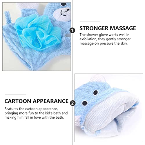 Minkissy 4PCS rukavice za dječje kupke crtić životinja za bebe tuširanje kupanje mitt ručnik za ručnik piling za kupanje spužva za